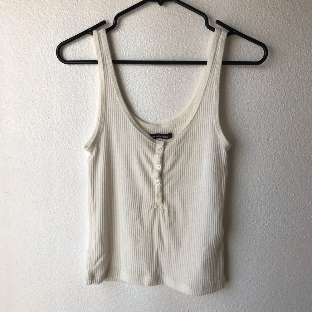 Ribbed Henley Tank Top